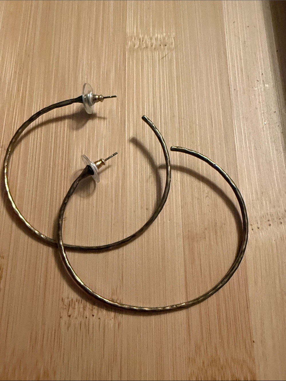 Gold-Tone Hammered Hoop Earrings - Women Jewelry
